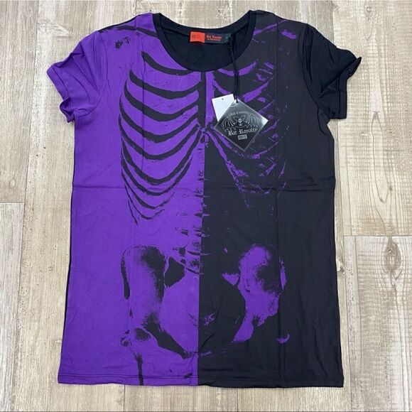 NWTs Iron Fist x Bat Royalty Bad to the Bone Tee in Black & Purple Size Small - Picture 2 of 7